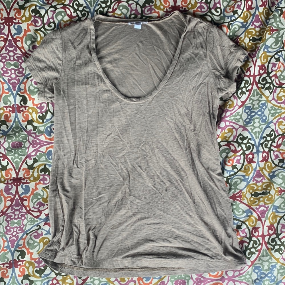 James Perse Scoop Neck Green Tee